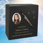 Clarinet Wood Adult Cremation Urn - Miniature Clarinet - Photo Option