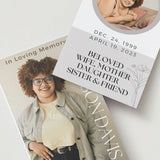 Double Photo Memorial Cards - Funeral  Cards - Celebration of Life Cards