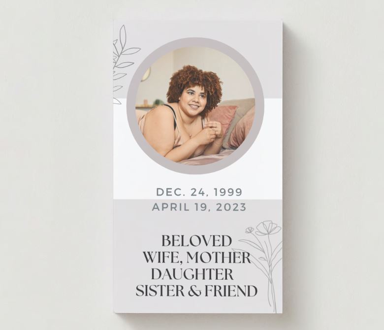 Double Photo Memorial Cards - Funeral  Cards - Celebration of Life Cards