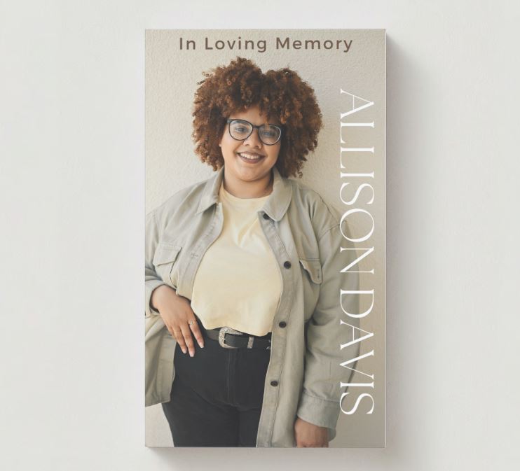 Double Photo Memorial Cards - Funeral  Cards - Celebration of Life Cards