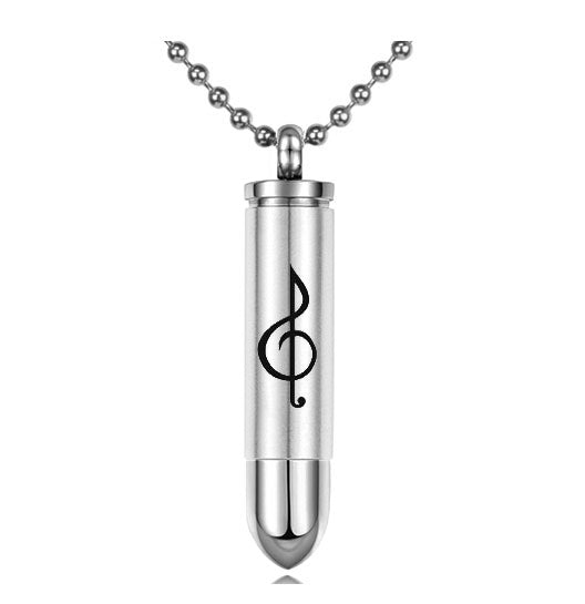 Clef Note Bullet Pendant Urn - Love Charms Option