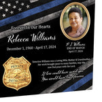Police or Private Detective Cremation Urn - Thin Blue Line