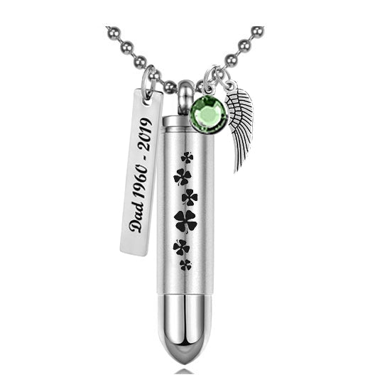 Clover Bullet Pendant Urn - Love Charms Option