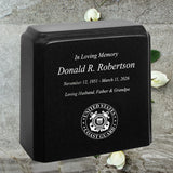 United States Coast Guard Cultured Marble Niche Cremation Urn - 12 Color Choices - Vault Option