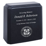 United States Coast Guard Cultured Marble Niche Cremation Urn - 12 Color Choices - Vault Option