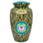 US Coast Guard Camouflage Cremation Urn - Tribute Wreath™ - Pro Sand Carved Engraving