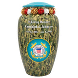 Coast Guard Camouflage Cremation Urn - Tribute Wreath™ Option