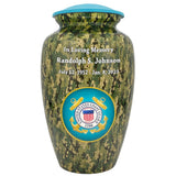 US Coast Guard Camouflage Cremation Urn - Tribute Wreath™ - Pro Sand Carved Engraving
