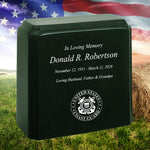 United States Coast Guard Cultured Marble Niche Cremation Urn - 12 Color Choices - Vault Option