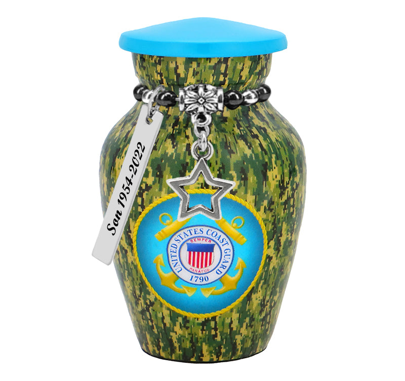 US Coast Guard Camouflage Mini Urn - Love Charms® Option
