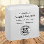 United States Coast Guard Cultured Marble Niche Cremation Urn - 12 Color Choices - Vault Option