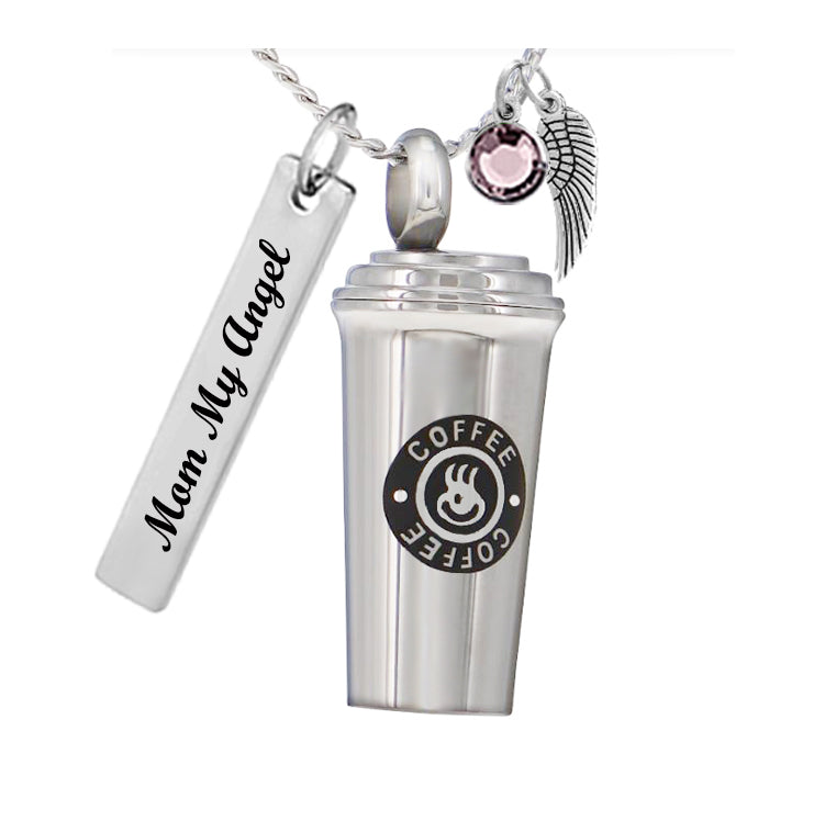 Coffee Cup Cremation Jewelry Urn - Love Charms™ Option 