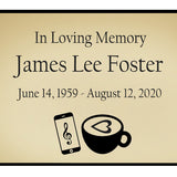 Coffee & Music Name Plates For Cremation Urns