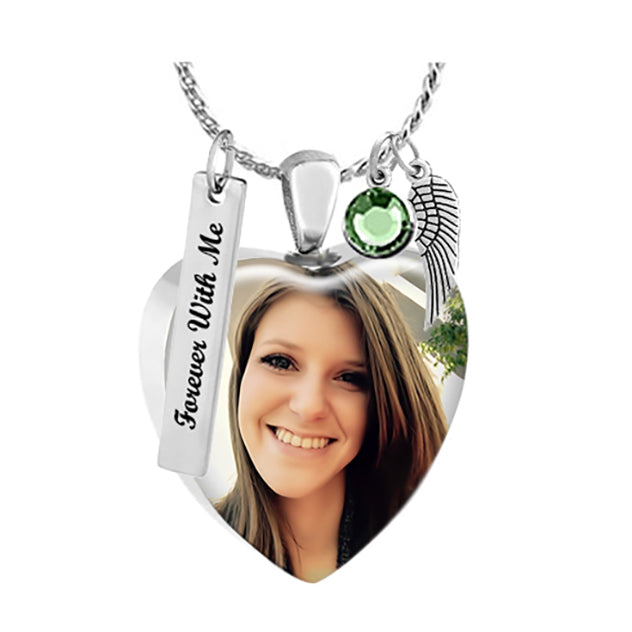 Color Photo Pendant Heart Jewelry Urn - Love Charms® Option