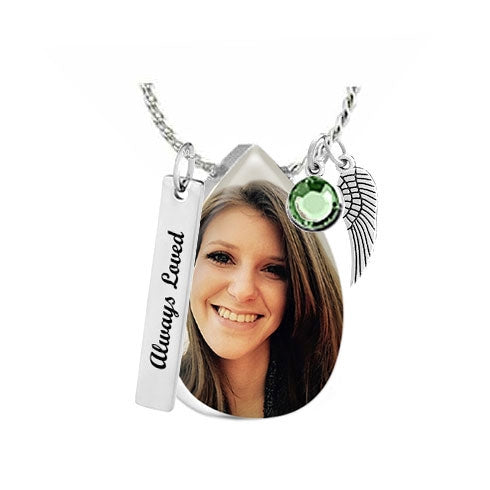Color Photo Pendant Teardrop Urn - Love Charms Option