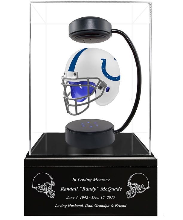 Football Cremation Urn & Indianapolis Colts Hover Helmet Décor