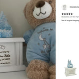 New Born Infant Blue Angel Column Urn  - Baby Boy Urn For Infants