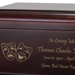Comedy Drama Cremation Urn Engraved