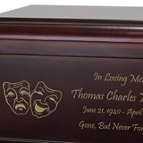 Comedy Drama Cremation Urn Engraved