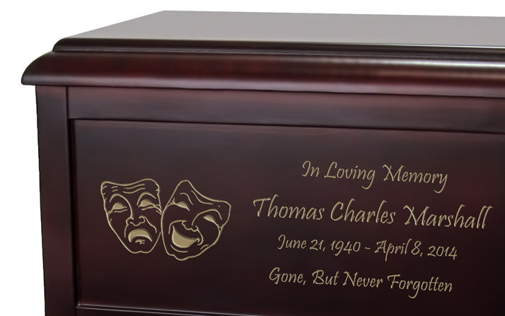 Comedy Drama Cremation Urn Engraved