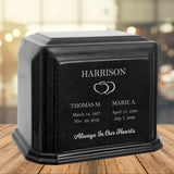 Cultured Marble Companion Cremation Urn - Loving Parents Urn - 12 Color Choices - Vault Option