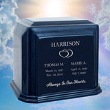 Cultured Marble Companion Cremation Urn - Loving Parents Urn - 12 Color Choices - Vault Option