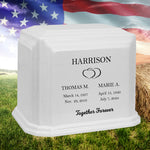 Cultured Marble Companion Cremation Urn - Loving Parents Urn - 12 Color Choices - Vault Option