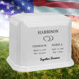 Cultured Marble Companion Cremation Urn - Loving Parents Urn - 12 Color Choices - Vault Option