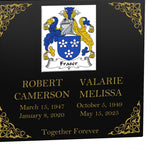 Family Coat of Arms Companion Cremation Urn - Parents Urn - Vault Option