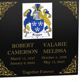 Family Coat of Arms Companion Cremation Urn - Parents Urn - Vault Option