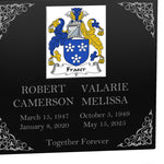Family Coat of Arms Companion Cremation Urn - Parents Urn - Vault Option