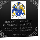 Family Coat of Arms Companion Cremation Urn - Parents Urn - Vault Option