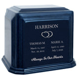 Cultured Marble Companion Cremation Urn - Loving Parents Urn - 12 Color Choices - Vault Option