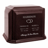 Cultured Marble Companion Cremation Urn - Loving Parents Urn - 12 Color Choices - Vault Option