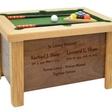Pool Table & Billiards Companion Cremation Urn  - Hand Made USA Gaming Table Urn