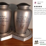 Pewter Medallion Companion Urns 18 Medallion Choices Heart Base Urns for Mom And Dad