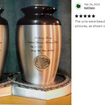 Pewter Medallion Companion Urns 18 Medallion Choices Heart Base Urns for Mom And Dad