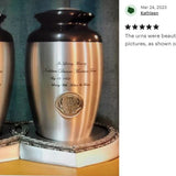 Pewter Medallion Companion Urns 18 Medallion Choices Heart Base Urns for Mom And Dad