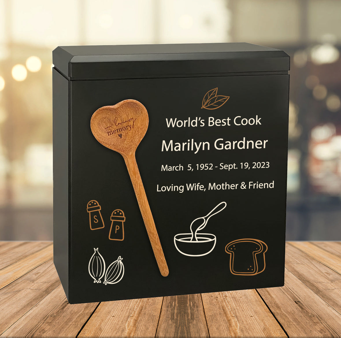 Loving Spoon Best Cooks Wood Cremation Urn - Chief Cremation Urn