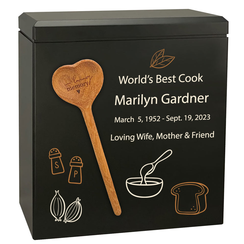 Spoon Best Cooks Wood Cremation Urn - Chief Cremation Urn 