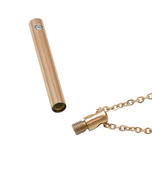 Copper Slender Cylinder Cremation Jewelry Urn