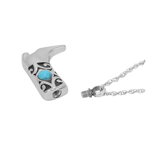 Cowboy Boot Turquoise Ash Pendant Urn