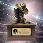 Cowboy Boots Hat & Rope Child Cremation Urn - Free Engraved Plate - Photo Option
