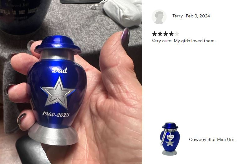 Texas Star Mini Urn - Love Charms® Option