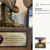 Cowboy Boots Hat & Rope Adult Cremation Urn - Free Engraved Plate - Photo Option