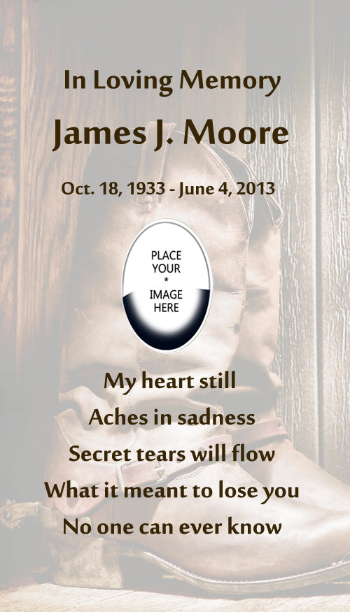 Cowbo ySecret Tears Poem Urn and Picture