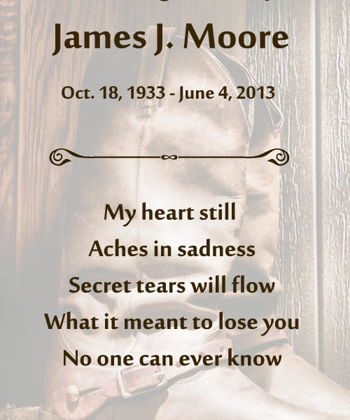 Cowboy Poem Urn