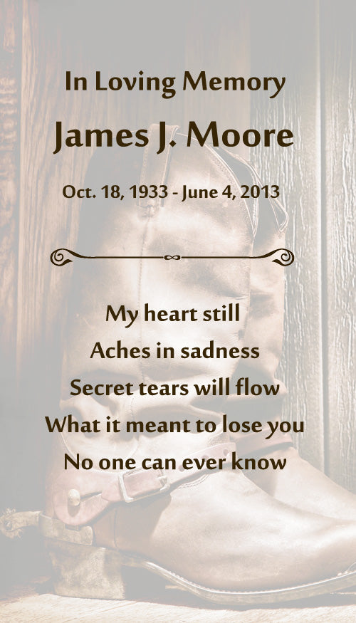 Cowboy Poem Urn