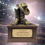 Cowgirl Boots Hat & Rope Child Cremation Urn - Free Engraved Plate - Photo Option