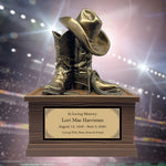 Cowgirl Boots Hat & Rope Adult Cremation Urn - Free Engraved Plate - Photo Option